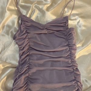 Crave Fame Spaghetti Strap Light Purple Cropped Blouse